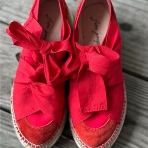 Red Bow Espadrille Flats